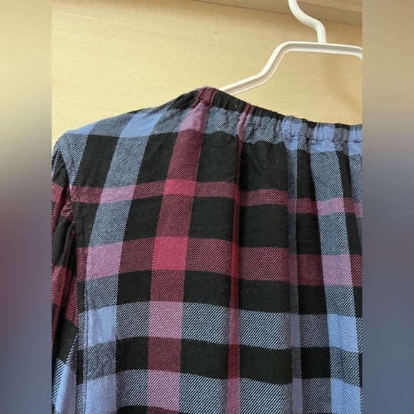 ⚫️ BOGO Anthropology Cloth and Stone size small plaid flowy off the shoulder - Picture 5 of 5